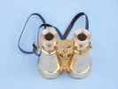 Captain's Solid Brass Binoculars with Leather Case 6""