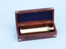 Deluxe Class Solid Brass Captain's Spyglass Telescope 15" w/ Rosewood Box