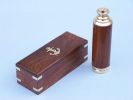 Deluxe Class Solid Brass - Wood Captain's Spyglass Telescope 15"" w/ Rosewood Box