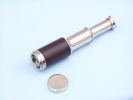 Deluxe Class Scout's Brass - Leather Spyglass Telescope 7" w/ Rosewood Box