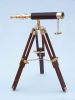 Floor Standing Brass/Leather Harbor Master Telescope 30"" - Leather