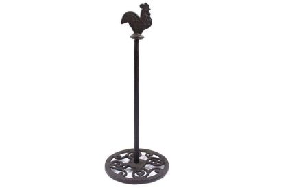 Cast Iron Rooster Extra Toilet Paper Stand 15"