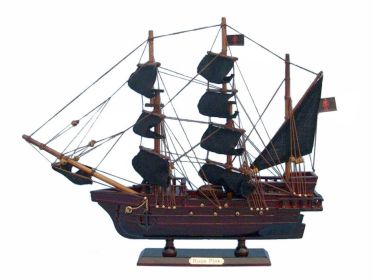 Wooden Ed Low's Rose Pink Model Pirate Ship 14""