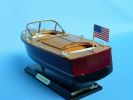 Wooden Chris Craft Triple Cockpit Model Speedboat 14""