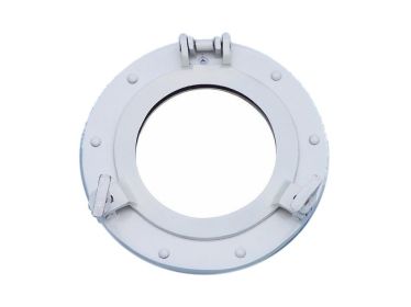 Brass Deluxe Class Porthole Window 8"" - White