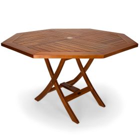 4-ft Teak Round Folding Table