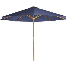 10-ft Teak Market Umbrella with Green Canopy