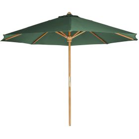 10-ft Teak Market Umbrella with Red Canopy