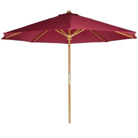 10-ft Teak Market Umbrella with Royal White Canopy