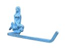 Rustic Light Blue Cast Iron Mermaid Toilet Paper Holder 10""