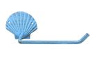 Rustic Light Blue Cast Iron Shell Toilet Paper Holder 10"