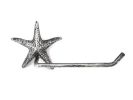 Antique Silver Cast Iron Starfish Toilet Paper Holder 10"