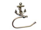 Antique Brass Anchor Hand Towel Holder 10""