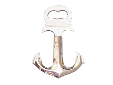 Solid Brass Anchor Cork Screw Bottle Opener 6""