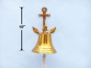 Brass Plated Hanging Anchor Bell 10"