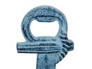 Rustic Dark Blue Whitewashed Cast Iron Anchor Bottle Opener 5""