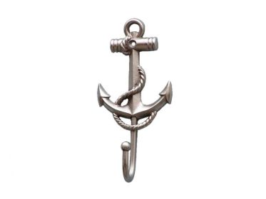 Silver Finish Anchor And Rope With Hook 7""