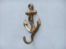 Antique Brass Anchor With Rope Hook 5""