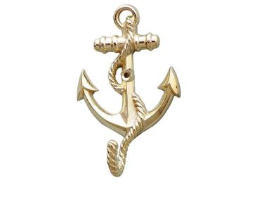 Gold Finish Anchor With Rope Hook 5""