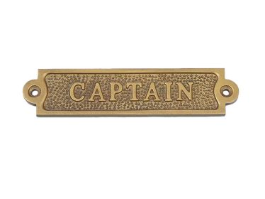 Antique Brass Captain Sign 6""