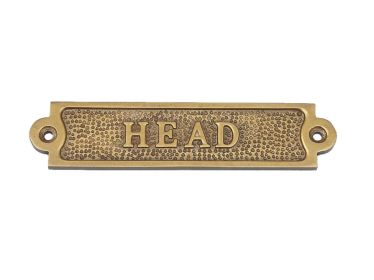 Antique Brass Head Sign 6"