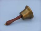 Antique Brass Hand Bell 9""