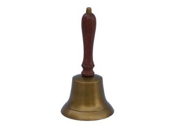 Antique Brass Hand Bell 9""