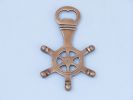 Antique Brass Ship Wheel Bottle Opener 5"