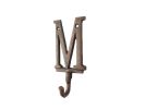 Rustic Copper Cast Iron Letter M Alphabet Wall Hook 6""