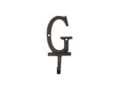 Rustic Copper Cast Iron Letter G Alphabet Wall Hook 6""