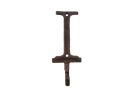 Rustic Copper Cast Iron Letter I Alphabet Wall Hook 6""