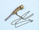 Antique Brass Boatswain (Bosun) Whistle 5"" w/ Rosewood Box