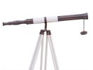 Admirals Floor Standing Antique Copper with White Leather Telescope 60""