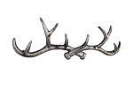 Rustic Silver Cast Iron Antler Wall Hooks 15"