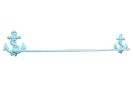 Rustic Light Blue Cast Iron Anchor Bath Towel Holder 27""
