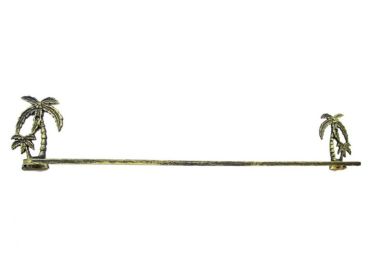 Rustic Gold Cast Iron Palm Tree Bath Towel Holder 26""