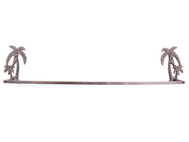 Rustic Copper Cast Iron Palm Tree Bath Towel Holder 26""