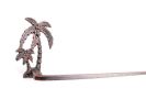 Rustic Copper Cast Iron Palm Tree Bath Towel Holder 26""