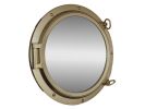 Gold Finish Porthole Mirror 24""