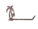 Rustic Copper Cast Iron Palm Tree Toilet Paper Holder 10"