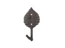 Cast Iron Birch Tree Leaf Decorative Metal Tree Branch Hook 5.5""