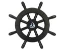 Pirate Decorative Ship Wheel With Sailboat 12""