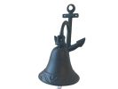 Rustic Black Cast Iron Wall Hanging Anchor Bell 8""