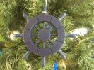 Dark Blue Decorative Ship Wheel Christmas Tree Ornament 6""