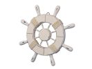 Rustic All White Decorative Ship Wheel 9""