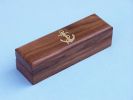 Solid Brass/Copper Boatswain (Bosun) Whistle w Rosewood Box 5""