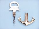 Solid Brass Anchor Cork Screw Bottle Opener 6""