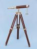 Floor Standing Brass/Wood Harbor Master Telescope 30"" - Wood