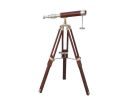 Floor Standing Brass/Wood Harbor Master Telescope 30"" - Wood