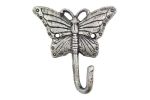 Rustic Silver Cast Iron Butterfly Hook 6""